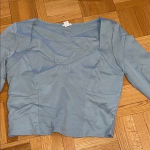Light blue cropped shirt